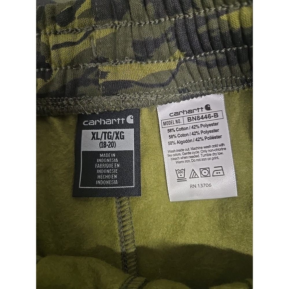 Carhartt Fleece Sweatpants Camouflage Logo Print Jogger Boys Size XL/18-20 - Picture 4 of 7